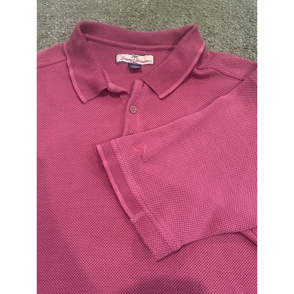 Tommy Bahama Men’s Red Silk Cotton Blend Short Sleeve Polo Shirt Size XL